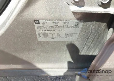 2011 GMC Terrain Sle-1 из США, поврежденный, VIN 2CTALMEC3B6406066